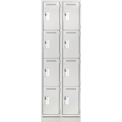 Clean Line Lockers, 4 -tier, Bank of 2, 24" x 12" x 76", Steel, Grey, Rivet (Assembled) Seaboard Timber Mart