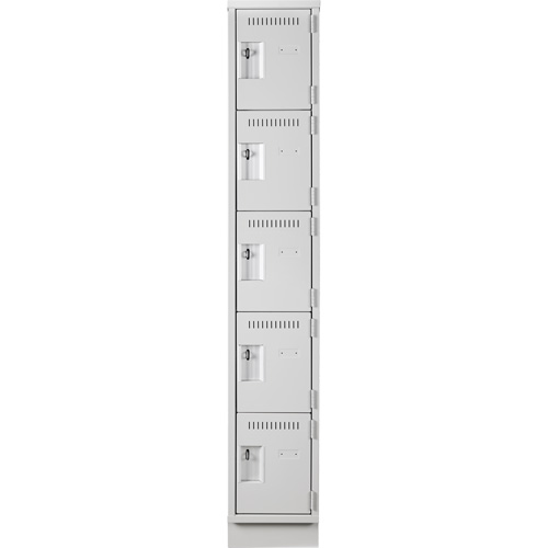 Assembled Clean Line Personal Effects Lockers, 5 -tier, 15" x 76" x 12", Steel Seaboard Timber Mart
