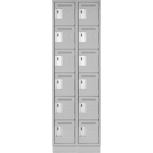 Clean Line Lockerette, 6 -tier, Bank of 2, 24" x 18" x 76", Steel, Grey, Rivet (Assembled) Seaboard Timber Mart