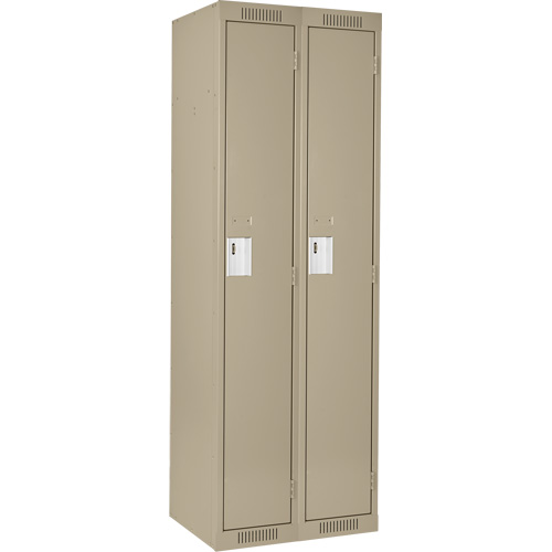Clean Line Lockers, Bank of 2, 24" x 18" x 72", Steel, Beige, Rivet (Assembled) Seaboard Timber Mart