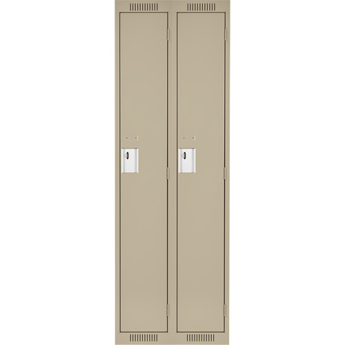 Clean Line Lockers, Bank of 2, 24" x 18" x 72", Steel, Beige, Rivet (Assembled) Seaboard Timber Mart