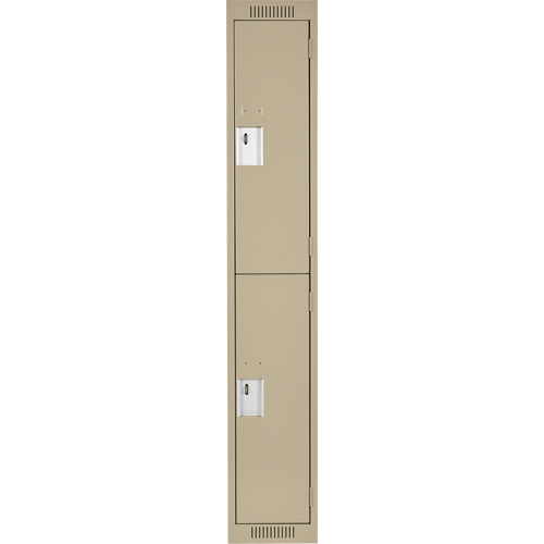Clean Line Lockers, 2 -tier, 12" x 18" x 72", Steel, Beige, Rivet (Assembled) Seaboard Timber Mart