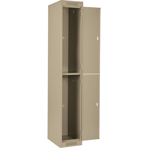 Clean Line Lockers, 2 -tier, Bank of 4, 48" x 18" x 72", Steel, Beige, Rivet (Assembled) Seaboard Timber Mart