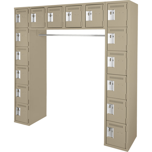 Assembled Archettes Clean Line Economy Lockers, 16 -tier, 18" x 72" x 12", Steel Seaboard Timber Mart