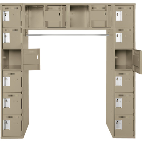 Assembled Archettes Clean Line Economy Lockers, 16 -tier, 18" x 72" x 12", Steel Seaboard Timber Mart