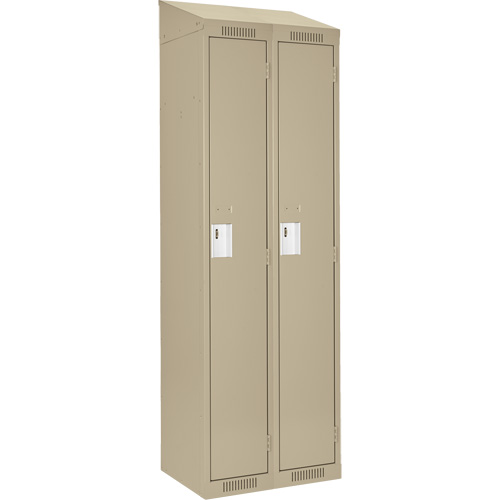 Clean Line Lockers, Bank of 2, 24" x 12" x 78", Steel, Beige, Rivet (Assembled) Seaboard Timber Mart
