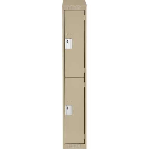 Clean Line Lockers, 2 -tier, 12" x 18" x 78", Steel, Beige, Rivet (Assembled) Seaboard Timber Mart