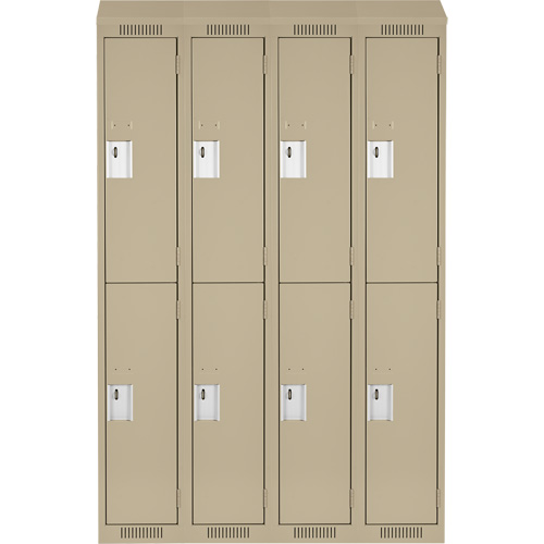 Clean Line Lockers, 2 -tier, Bank of 4, 48" x 18" x 78", Steel, Beige, Rivet (Assembled) Seaboard Timber Mart