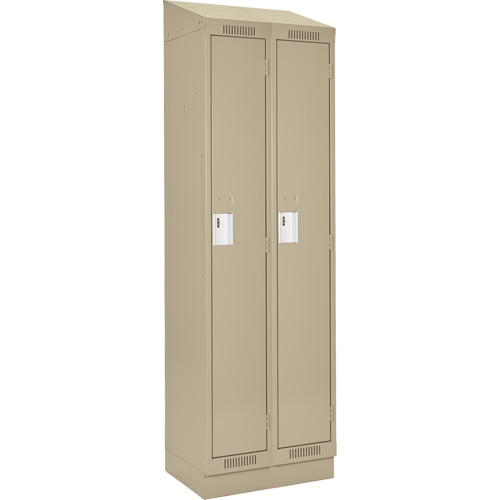 Clean Line Lockers, Bank of 2, 24" x 18" x 82", Steel, Beige, Rivet (Assembled) Seaboard Timber Mart