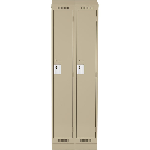 Clean Line Lockers, Bank of 2, 24" x 18" x 82", Steel, Beige, Rivet (Assembled) Seaboard Timber Mart