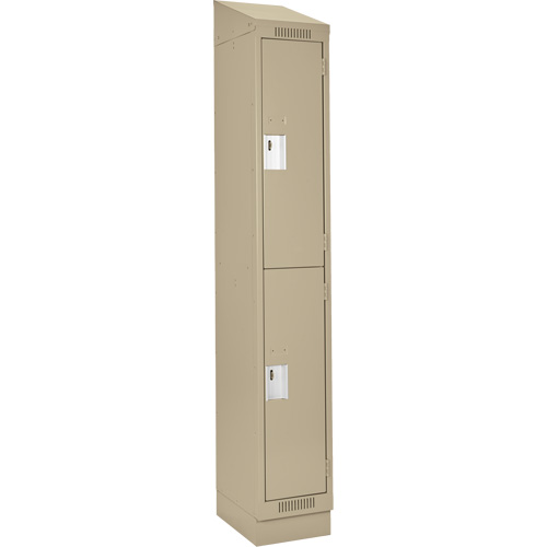 Clean Line Lockers, 2 -tier, 12" x 18" x 82", Steel, Beige, Rivet (Assembled) Seaboard Timber Mart