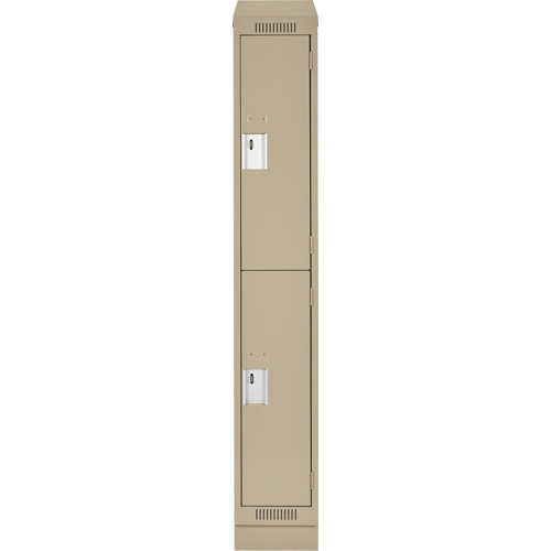Clean Line Lockers, 2 -tier, 12" x 18" x 82", Steel, Beige, Rivet (Assembled) Seaboard Timber Mart