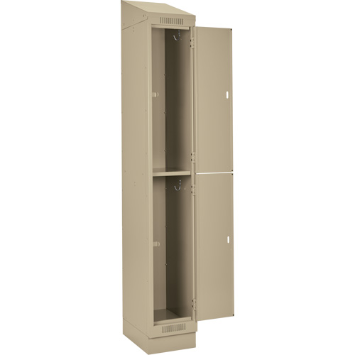 Clean Line Lockers, 2 -tier, 12" x 18" x 82", Steel, Beige, Rivet (Assembled) Seaboard Timber Mart