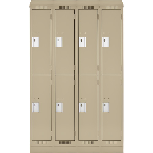 Clean Line Lockers, 2 -tier, Bank of 4, 48" x 18" x 82", Steel, Beige, Rivet (Assembled) Seaboard Timber Mart