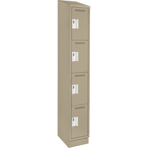 Clean Line Lockers, 4 -tier, 12" x 18" x 82", Steel, Beige, Rivet (Assembled) Seaboard Timber Mart