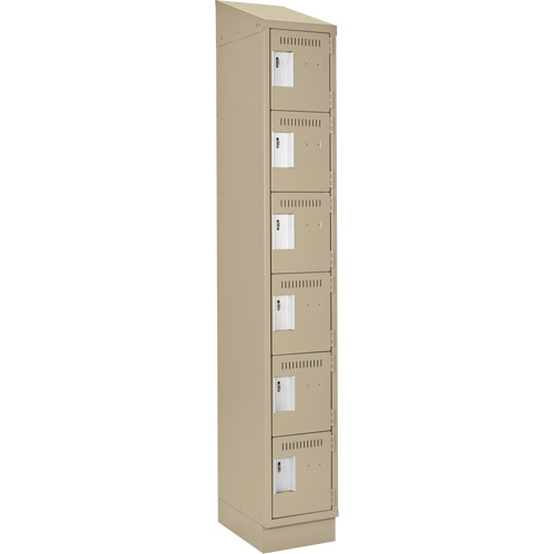 Clean Line Lockerette , 6 -tier, 12" x 18" x 82", Steel, Beige, Rivet (Assembled) Seaboard Timber Mart