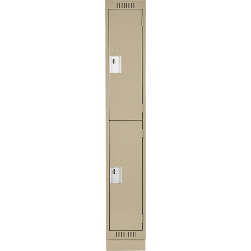 Clean Line Lockers, 2 -tier, 12" x 12" x 76", Steel, Beige, Rivet (Assembled) Seaboard Timber Mart