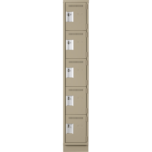 Assembled Clean Line Personal Effects Lockers, 5 -tier, 15" x 76" x 12", Steel Seaboard Timber Mart