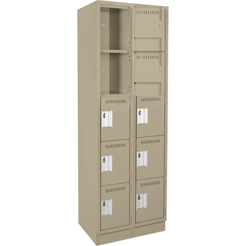 Assembled Clean Line Personal Effects Lockers, 5 -tier, Bank of 2, 12" x 76" x 24", Steel Seaboard Timber Mart