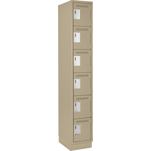 Petits casiers Clean Line, 6 niveaux, 12" x 18" x 76", Acier, Beige, Rivet (assembl&eacute;) Seaboard Timber Mart