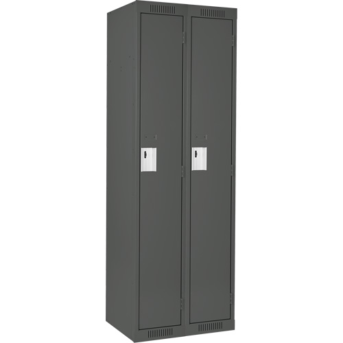 Clean Line Lockers, Bank of 2, 24" x 18" x 72", Steel, Charcoal, Rivet (Assembled) Seaboard Timber Mart