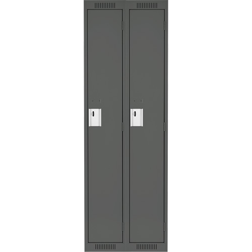 Clean Line Lockers, Bank of 2, 24" x 18" x 72", Steel, Charcoal, Rivet (Assembled) Seaboard Timber Mart