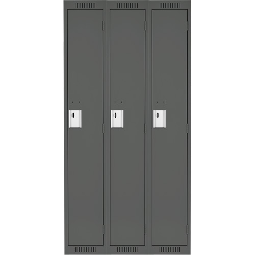 Casiers Clean Line, Bloc de 3, 45" x 18" x 72", Acier, Charbon, Rivet (assembl&eacute;) Seaboard Timber Mart