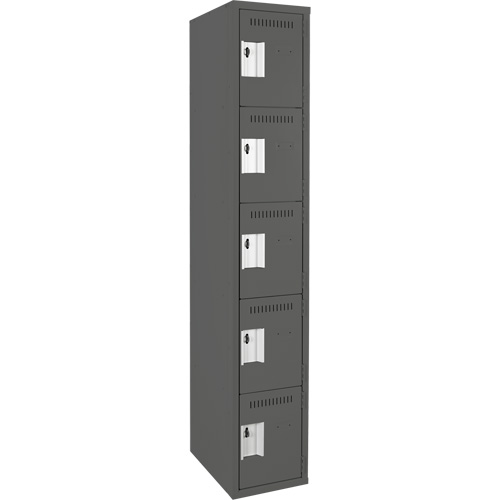Assembled Clean Line Personal Effects Lockers, 5 -tier, 15" x 72" x 12", Steel Seaboard Timber Mart