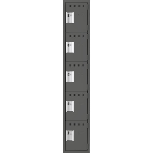 Assembled Clean Line Personal Effects Lockers, 5 -tier, 15" x 72" x 12", Steel Seaboard Timber Mart