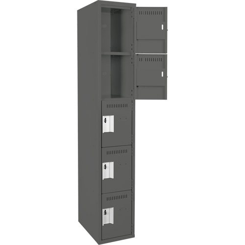 Assembled Clean Line Personal Effects Lockers, 5 -tier, 15" x 72" x 12", Steel Seaboard Timber Mart