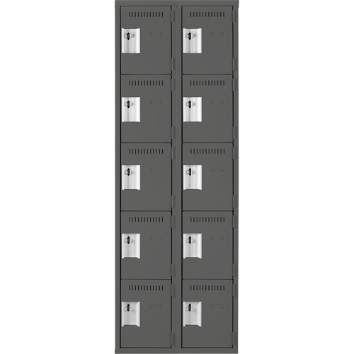 Casiers &agrave; effets personnels et assembl&eacute;s Clean Line, 5 niveaux, Bloc de 2, 15" x 72" x 24", Acier Seaboard Timber Mart