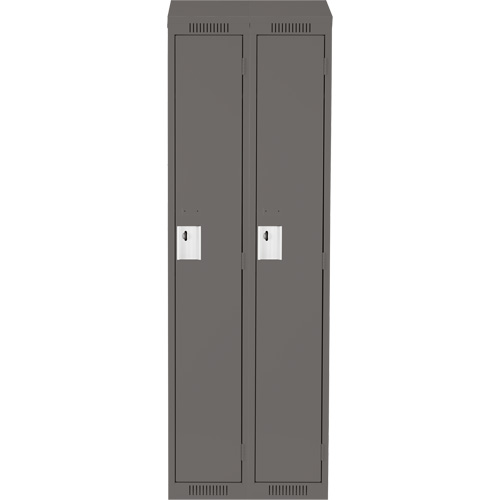 Clean Line Lockers, Bank of 2, 24" x 12" x 78", Steel, Charcoal, Rivet (Assembled) Seaboard Timber Mart