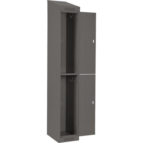 Clean Line Lockers, 2 -tier, Bank of 3, 36" x 18" x 78", Steel, Charcoal, Rivet (Assembled) Seaboard Timber Mart