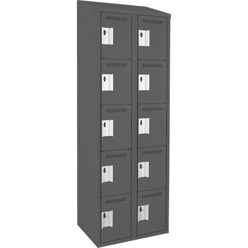 Assembled Clean Line Personal Effects Lockers, 5 -tier, Bank of 2, 12" x 78" x 24", Steel Seaboard Timber Mart