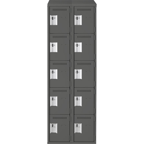 Assembled Clean Line Personal Effects Lockers, 5 -tier, Bank of 2, 12" x 78" x 24", Steel Seaboard Timber Mart
