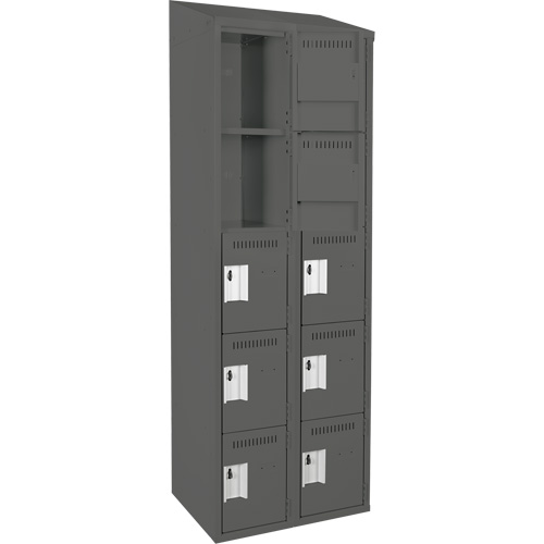 Assembled Clean Line Personal Effects Lockers, 5 -tier, Bank of 2, 12" x 78" x 24", Steel Seaboard Timber Mart