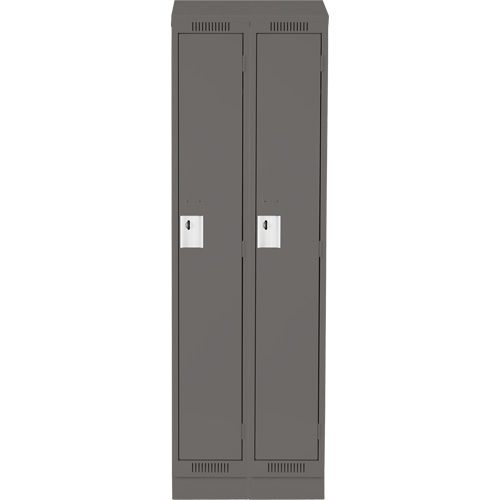 Clean Line Lockers, Bank of 2, 24" x 18" x 82", Steel, Charcoal, Rivet (Assembled) Seaboard Timber Mart