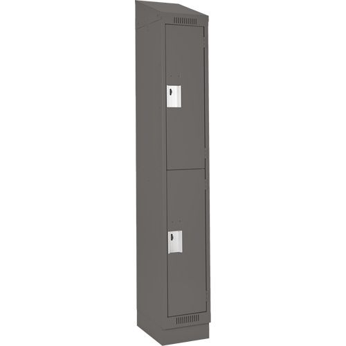 Clean Line Lockers, 2 -tier, 12" x 18" x 82", Steel, Charcoal, Rivet (Assembled) Seaboard Timber Mart