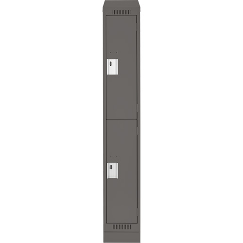 Clean Line Lockers, 2 -tier, 12" x 18" x 82", Steel, Charcoal, Rivet (Assembled) Seaboard Timber Mart