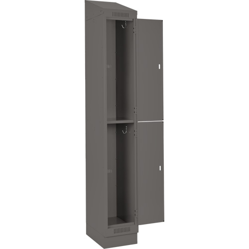 Clean Line Lockers, 2 -tier, 12" x 18" x 82", Steel, Charcoal, Rivet (Assembled) Seaboard Timber Mart