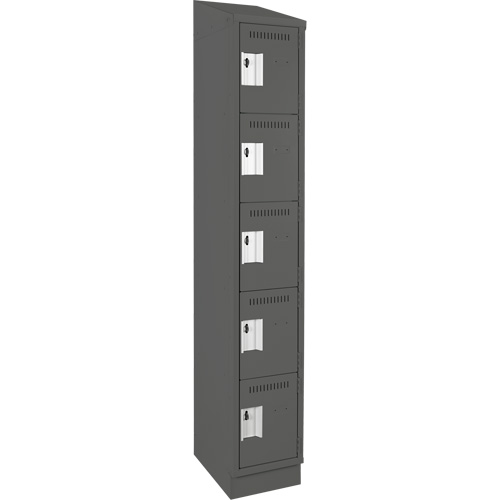 Assembled Clean Line Personal Effects Lockers, 5 -tier, 15" x 82" x 12", Steel Seaboard Timber Mart
