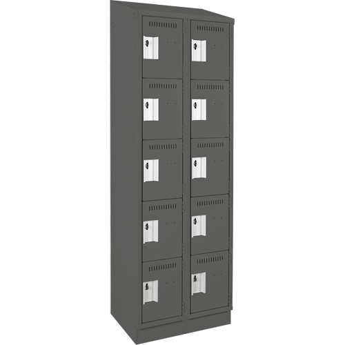 Assembled Clean Line Personal Effects Lockers, 5 -tier, Bank of 2, 15" x 82" x 24", Steel Seaboard Timber Mart