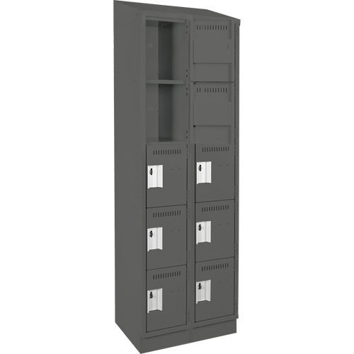 Assembled Clean Line Personal Effects Lockers, 5 -tier, Bank of 2, 15" x 82" x 24", Steel Seaboard Timber Mart