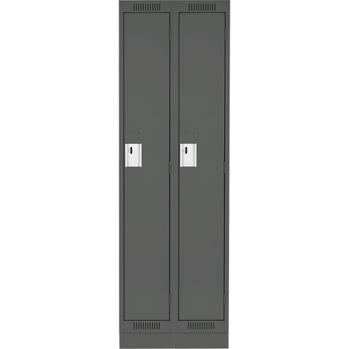 Clean Line Lockers, Bank of 2, 30" x 18" x 76", Steel, Charcoal, Rivet (Assembled) Seaboard Timber Mart