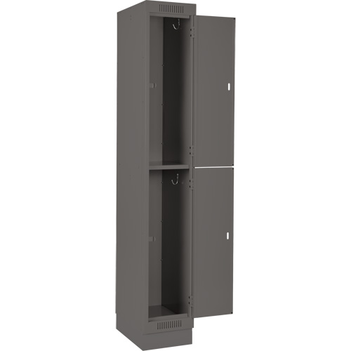 Clean Line Lockers, 2 -tier, Bank of 3, 36" x 12" x 76", Steel, Charcoal, Rivet (Assembled) Seaboard Timber Mart