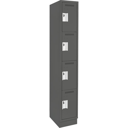 Casiers Clean Line, 4 niveaux, 12" x 12" x 76", Acier, Charbon, Rivet (assembl&eacute;) Seaboard Timber Mart