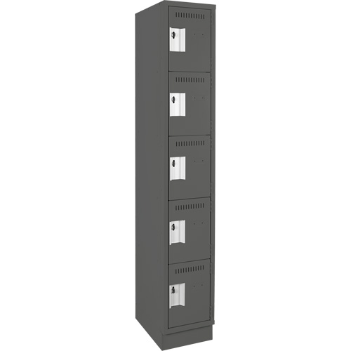 Assembled Clean Line Personal Effects Lockers, 5 -tier, 15" x 76" x 12", Steel Seaboard Timber Mart