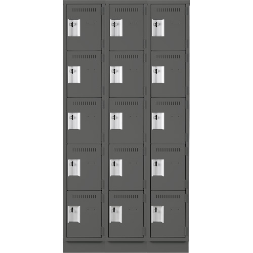 Casiers &agrave; effets personnels et assembl&eacute;s Clean Line, 5 niveaux, Bloc de 3, 15" x 76" x 36", Acier Seaboard Timber Mart