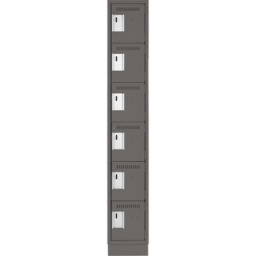 Petits casiers Clean Line, 6 niveaux, 12" x 18" x 76", Acier, Charbon, Rivet (assembl&eacute;) Seaboard Timber Mart