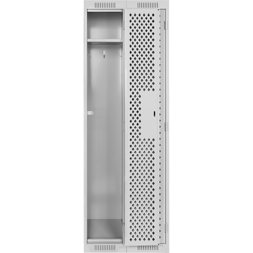 Clean Line Lockers, Bank of 2, 24" x 18" x 72", Steel, Grey, Rivet (Assembled), Perforated Seaboard Timber Mart